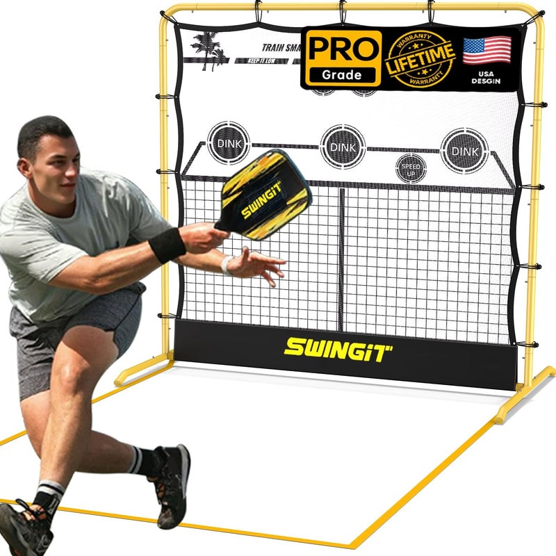 Swing It Portable Pickleball Rebounder Net, Solo Training Net System for Dinks, Volleys & Drives, Accuracy Trainer with Carry Bag, for Backyard, Driveway, Garage - Image 1